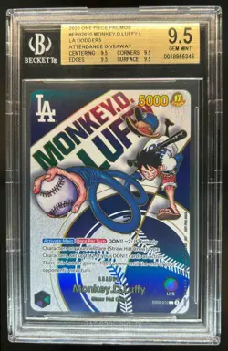 2025 One Piece Promo Monkey D Luffy Dodgers Attendance Giveaway EB02-010 BGS 9.5 - Image 1