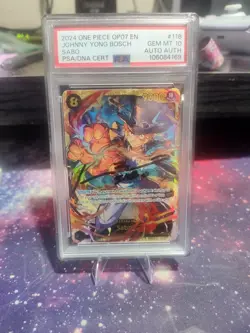 One Piece Psa 10 Sabo Auto Johnny Yong Bosch Secret Rare Op07-118 Sec PSA10 - Image 1