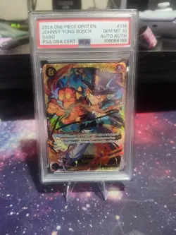 One Piece Psa 10 Sabo Auto Johnny Yong Bosch Secret Rare Op07-118 Sec PSA10 - Image 2