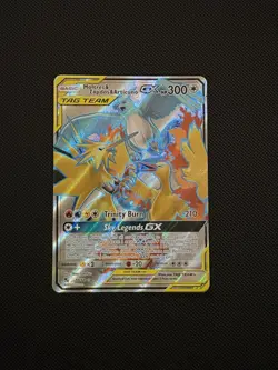 Pokemon GX Tag Team Full Art Moltres, Zapdos Articuno Card 66/68 SM Hidden Fates - Image 1