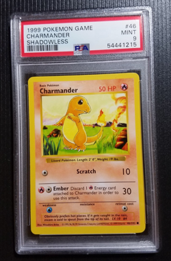 1999 POKEMON BASE SET SHADOWLESS #46/102 CHARMANDER PSA 9 MINT - Image 1