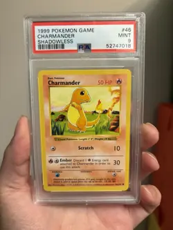 1999 Pokemon SHADOWLESS BASE SET Charmander PSA 9 MINT 46/102 - Image 1