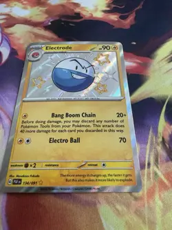 Pokemon TCG 2024 Sv: Paldean Fates Electrode 134/091 Shiny Rare Holo Card NM - Image 2