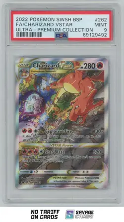 2022 Pokemon Sword & Shield Promo Charizard Vstar PSA 9 #SWSH262 - Image 1