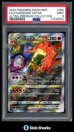 2022 POKEMON SWORD & SHIELD BLACK STAR PROMO #SWSH262 CHARIZARD VSTAR UPC PSA 9 - Image 1