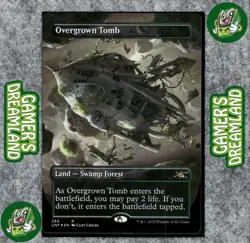 Overgrown Tomb Borderless Foil 284 NM Rare MTG Unfinity Magic - Image 1