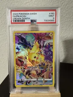 Pokemon TCG Pikachu Crown Zenith Holo Card 160/159 Mint 9 Secret Rare PSA 9 - Image 1