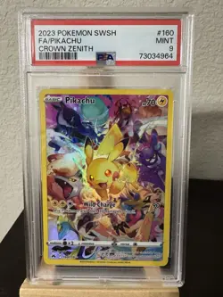 Pokemon TCG Pikachu Crown Zenith Holo Card 160/159 Mint 9 Secret Rare PSA 9 - Image 1