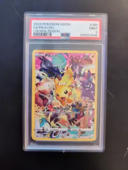 Pokemon Pikachu TCG Crown Zenith Full Art Secret Rare Card 160/159 PSA 9 - Image 1
