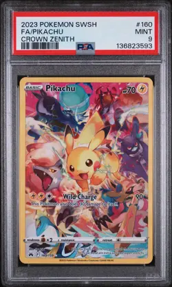 Pokemon TCG Pikachu Crown Zenith Holo Card PSA 9 Mint 160/159 Secret Rare - Image 1
