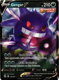 Pokemon TCG Fusion Strike Gengar v Ultra Rare Holo Card 156/264 - Image 1