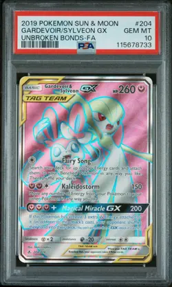 Pokemon 2019 Gardevoir/Sylveon GX Unbroken Bonds FA 204/214 Gem Mint PSA 10 - Image 3