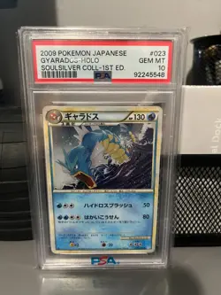 2009 PSA 10 Graded Pokemon Gyarados Holo 023/070 Soulsilver 1st Ed Japanese - Image 1