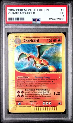 PSA 1 2002 Expedition Charizard Holo Foil Rare 6/165 Pokemon WOTC - Image 1
