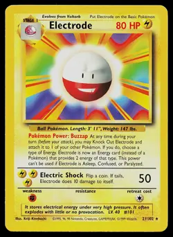Pokemon Card - Electrode Base Set 21/102 Rare - Image 1