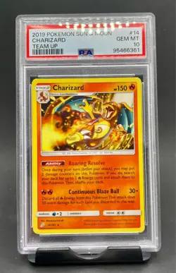 PSA 10 Charizard #14 Pokemon 2019 Sun & Moon SM Team Up GEM MINT - Image 1