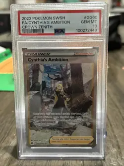 2023 POKEMON SWORD & SHIELD CROWN ZENITH FULL ART/CYNTHIA'S AMBITION PSA 10 - Image 1