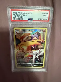 2022 Pokemon SWSH Lost Origin #TG03 FA Charizard PSA 9 MINT - Image 1