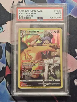 2022 Pokemon SWSH Lost Origin #TG03 FA Charizard PSA 9 MINT - Image 1