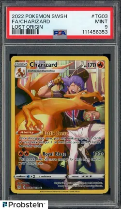 2022 Pokemon SWSH Lost Origin #TG03 FA Charizard PSA 9 MINT - Image 1