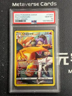 2022 Pokemon SWSH Lost Origin FA/Charizard #TG03/TG30 PSA 10 B - Image 1
