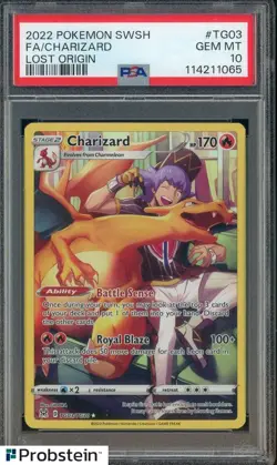 2022 Pokemon SWSH Lost Origin #TG03 Charizard FA PSA 10 GEM MINT - Image 1