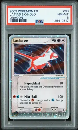 2003 POKEMON EX DRAGON #93 LATIAS EX-HOLO PSA 8 - Image 1