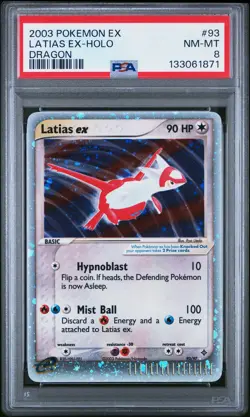 2003 POKEMON EX DRAGON #93 LATIAS EX-HOLO PSA 8 - Image 1