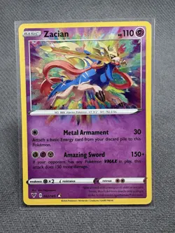 Pokemon TCG Zacian 082/185 Amazing Rare Vivid Voltage Holo English 2020 - Image 1
