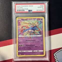 Pokemon TCG Zacian Vivid Voltage Card 082/185 Amazing Rare PSA 10 - Image 1