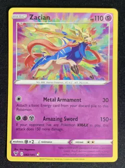Zacian 082/185 Vivid Voltage Amazing Rare Holo Pokemon TCG Card NM - Image 1