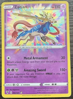 Zacian 082/185 Pokemon TCG Vivid Voltage Amazing Rare MINT NM - Image 1