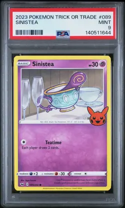 2023 POKEMON TRICK OR TRADE #089 SINISTEA PSA 9 - Image 1