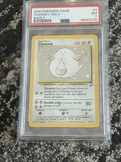 PSA 7 NM Chansey Holo 2000 Base Set 2 WOTC Pokemon Card 3/130 - Image 1