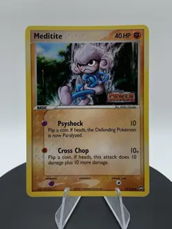 Pokemon TCG - Meditite 55/108 EX Power Keepers Stamped Holo Card - Image 1