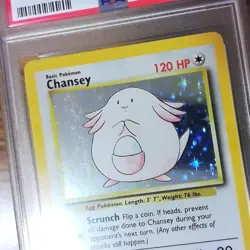 Original BASE SET Chansey 3/102 Reverse Holo Graded Pokemon Card - PSA 8 - Image 2