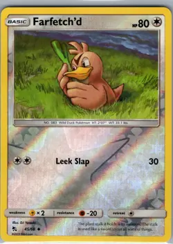Farfetch'd 45/68 Reverse Holo Hidden Fates - Pokemon Card - NM - Image 1
