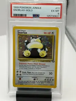 1999 Pokemon Snorlax Holo Jungle 11/64 PSA 6 EX-MT - Image 1