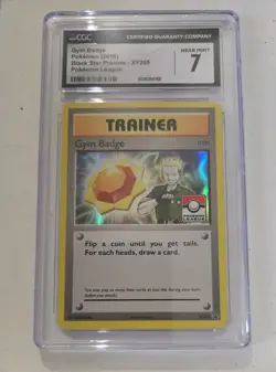 CGC 7 Gym Badge Lt. Surge Holo Promo Pokemon League 2016 Pokemon Card #XY205 - Image 1
