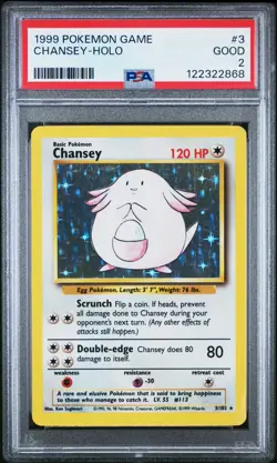 1999 Pokemon Game Chansey #3 PSA 2 Holo Vintage New Cert - Image 1