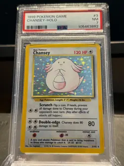 Pokemon TCG Chansey Base Set Holo Unlimited Rare 3/102 PSA 7 - Image 1