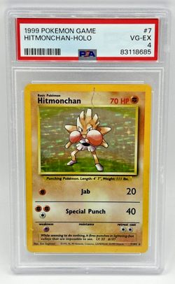 Pokemon TCG Hitmonchan Base Set PSA 4 VG-EX - Image 1