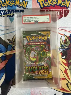 Pokemon Evolving Skies Rayquaza Art Authentic Graded Sealed Booster Pack PSA 7 - Image 1