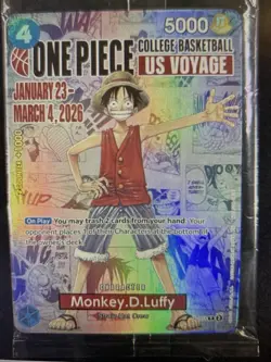 One Piece Monkey D Luffy US Voyage College Basketball PROMO *SEALED* - Image 1