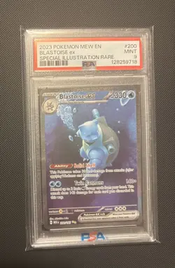 2023 Pokemon Blastoise EX Illustration PSA 9 Mint 200/165 Mew-EN 151 Special - Image 1