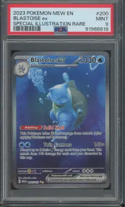 2023 Pokemon Mew EN Special Illustration Rare #200 Blastoise ex Mint PSA 9 - Image 1
