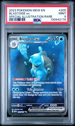 2023 POKEMON MEW EN BLASTOISE EX SPECIAL ILLUSTRATION RARE #200 PSA 9 MINT - Image 1