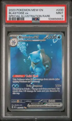 2023 Pokemon Mew EN Special Illustration Rare #200 Blastoise Ex PSA 9 MINT - Image 1
