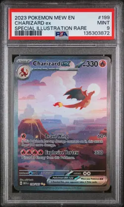 PSA 9 Pokemon TCG 2023 151 #199/165 Charizard EX Special Illustration Rare Holo - Image 1