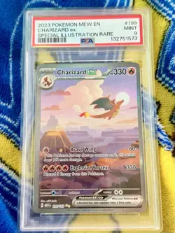 Pokemon Charizard EX 199/165 English 151 Card Special Illustration Rare PSA 9 - Image 1